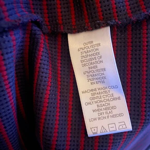 LOGO LORI GOLDSTEIN Cardigan & Tank Set Tunic Length Striped Button Down - Picture 7 of 8